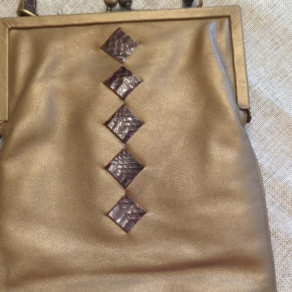 Vintage Leather And Snakeskin Trim Purse - Picture 2 of 9